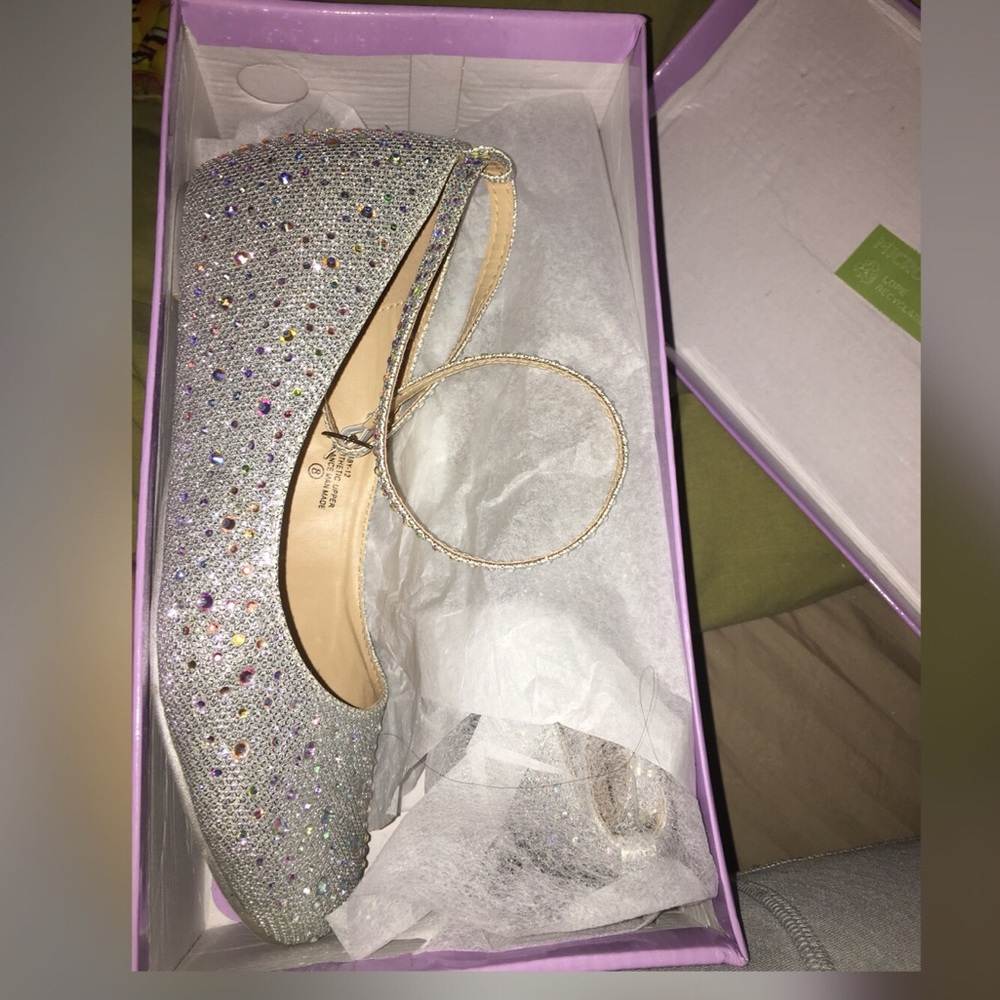 Glittery Silver Flats/Wedges